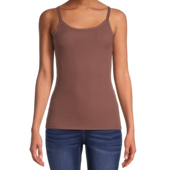 No Boundaries Rib Cami Top Chocolate Brown M 7-9 - Picture 1 of 10